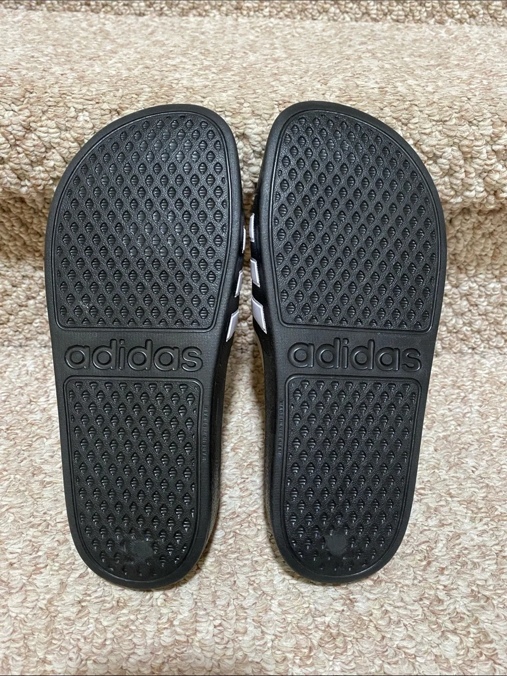 Adidas Black and White Kids Slide with Three Stripes
